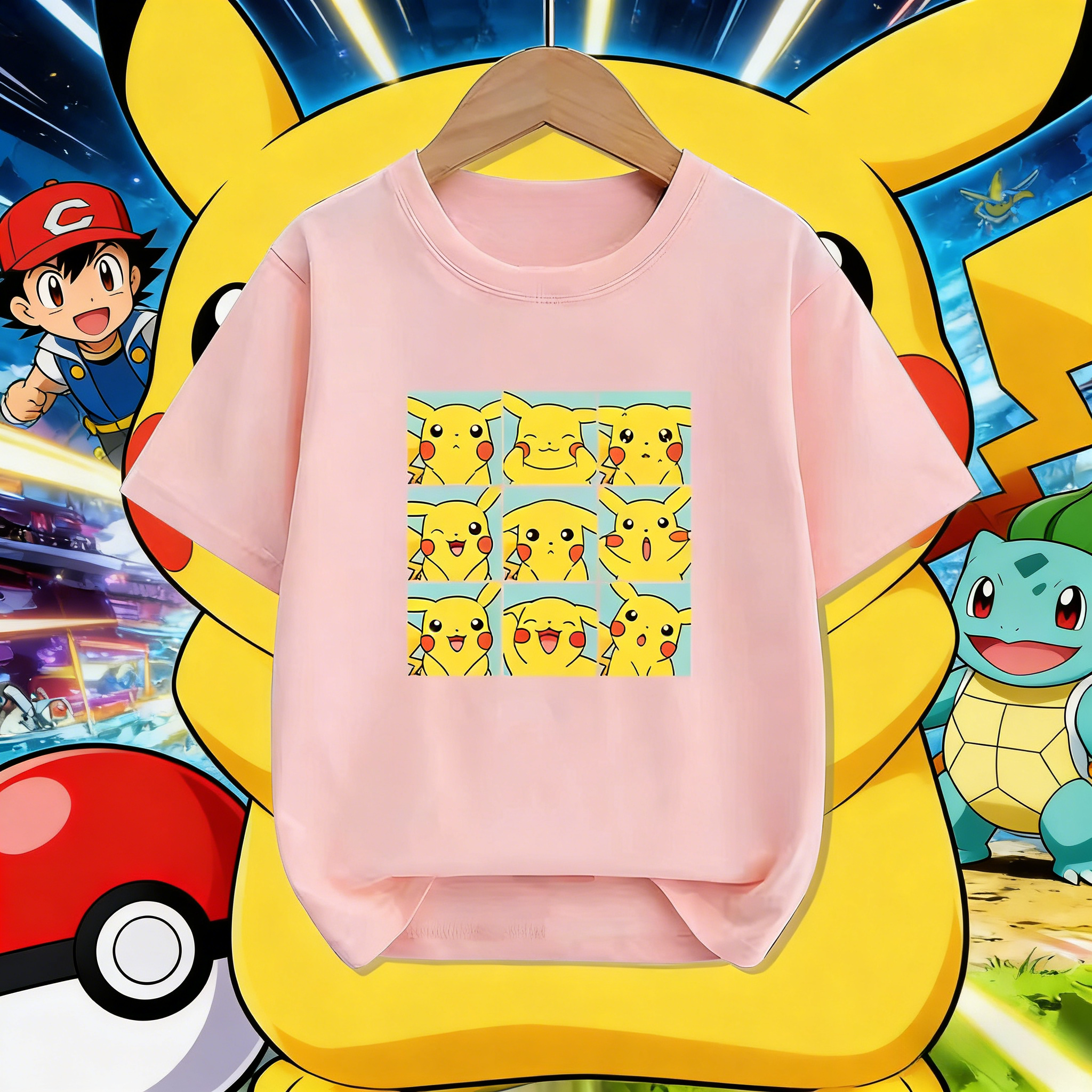Summer Games Clothing - 2026 Summer Pokemon Pikachu Emoji Grid