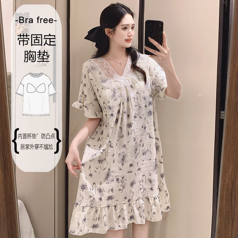 Summer Clothing Women - Plus Size Sweet Floral Print Nightgown