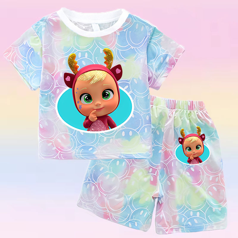 Summer Clothing Gifts - Crying Babies T-shirt Set Children Summer