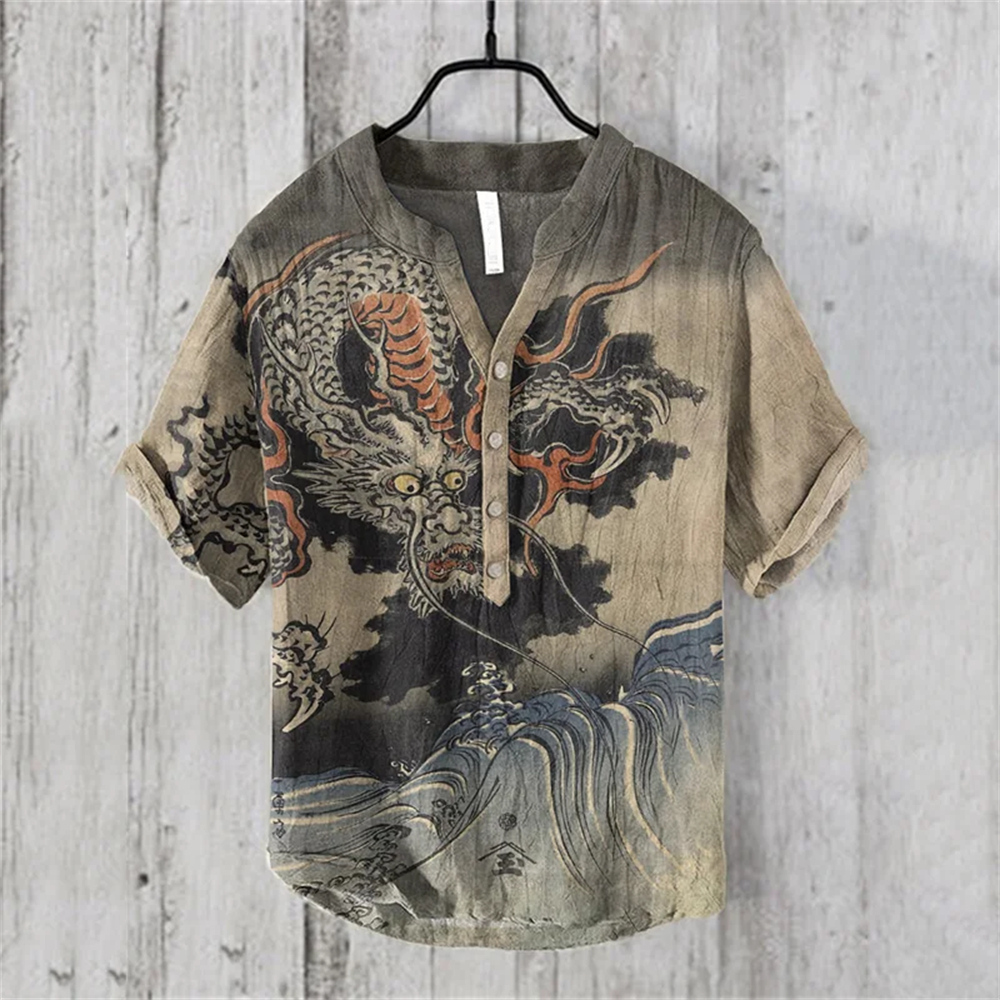Summer Clothing Men Linen - Men's short-sleeved POLO shirt imitation POLO