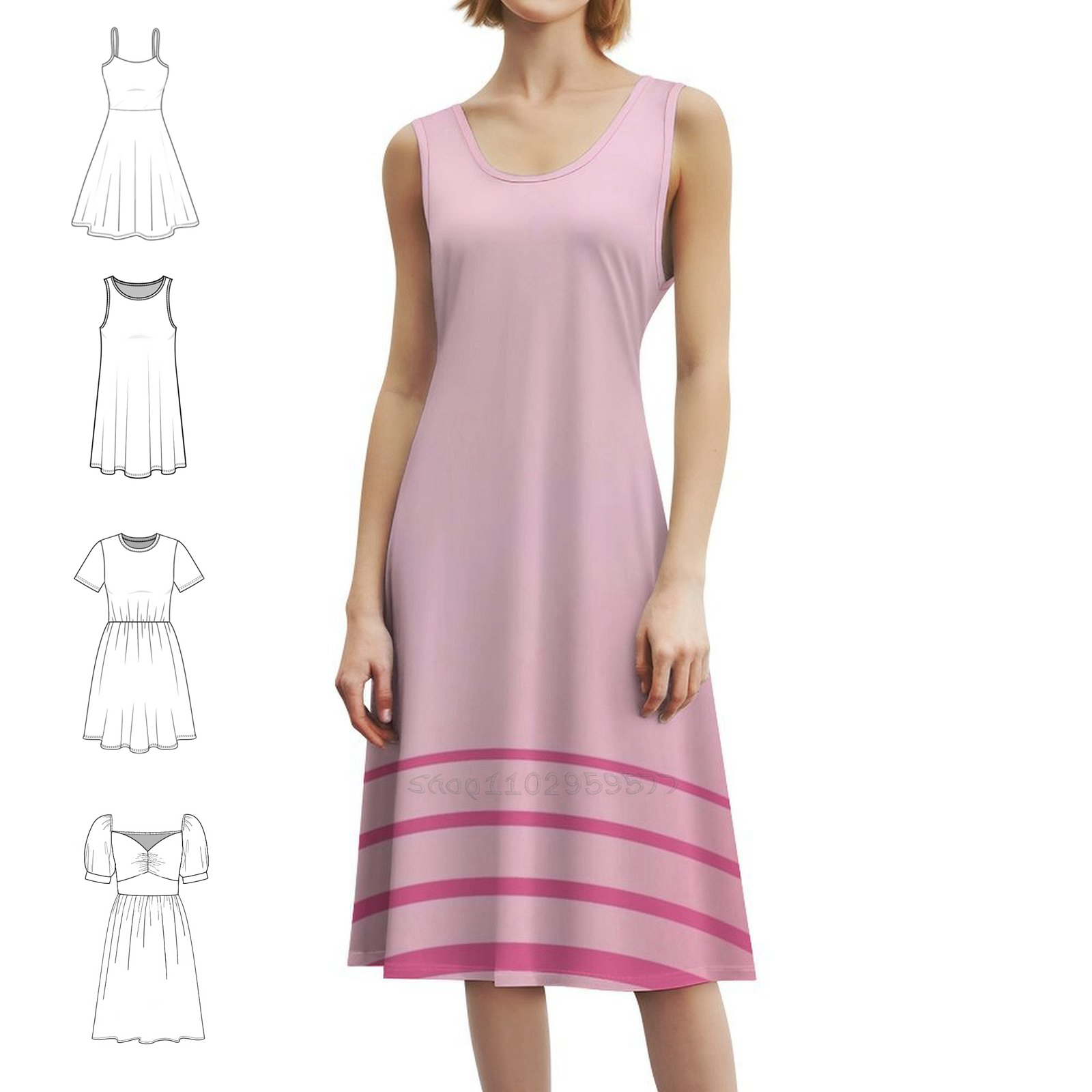 Summer Clothing Options - Rose Dress Women's Elegant Party Dress