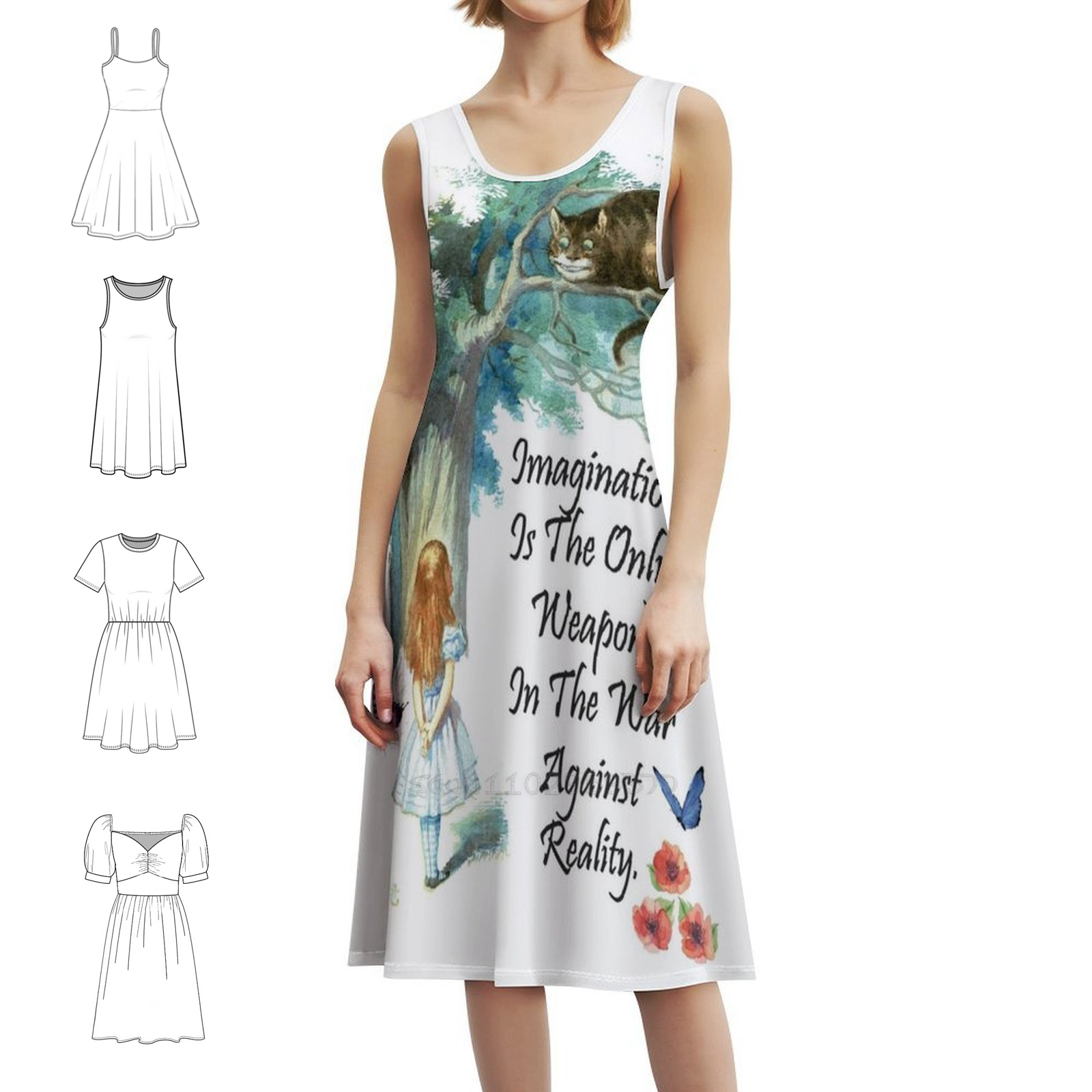Summer Quotes - Alice In Quote-Imagination Boho Chic Dress