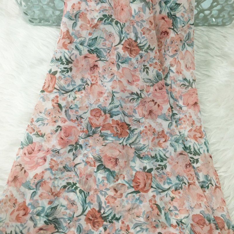 2/3m Floral Print Chiffon Fabr – Summer Clothing Material recenzja i cena