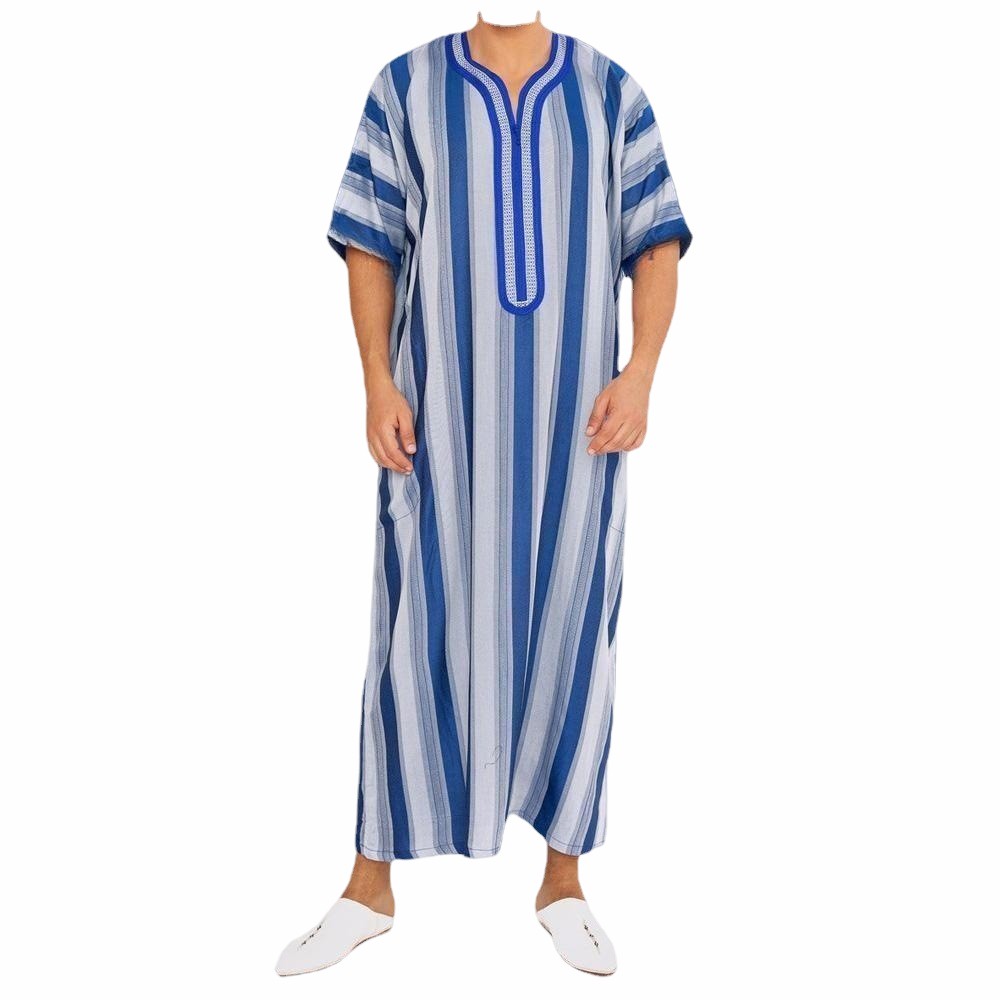 Men's Short Sleeve Long Robe L – Summer Clothing Material recenzja i cena