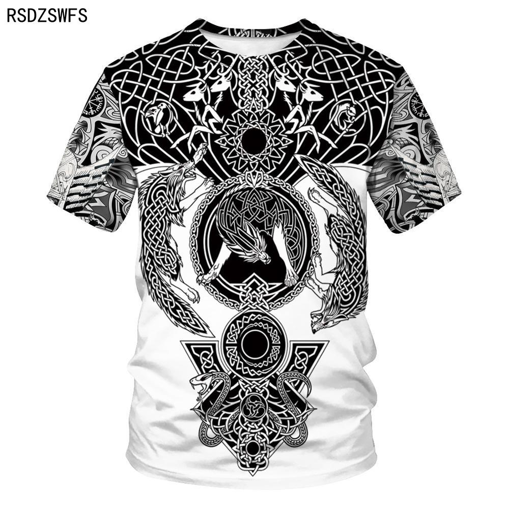 3D Fashion Viking Tattoo Men's – Summer Viking Clothing recenzja i cena