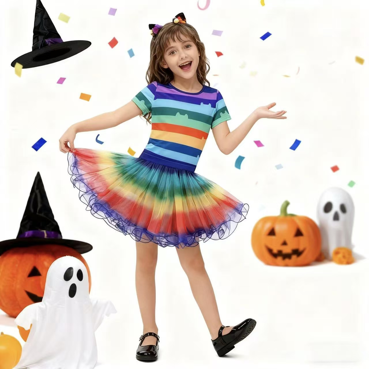 Girls Rainbow Striped T-Shirt  – Summer Dresses Yours Clothing recenzja i cena