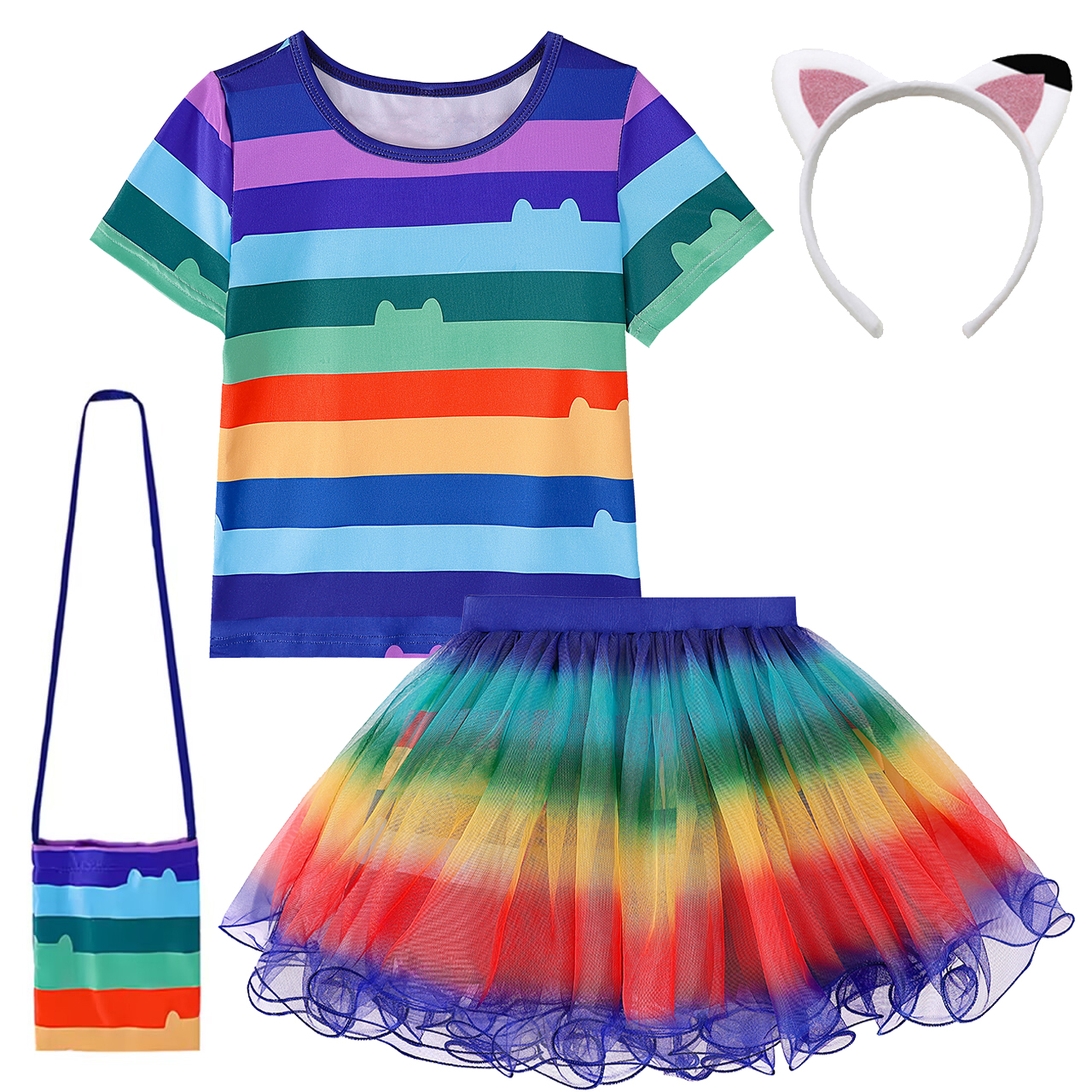 Girls Rainbow Striped T-Shirt  – Summer Dresses Yours Clothing recenzja i cena