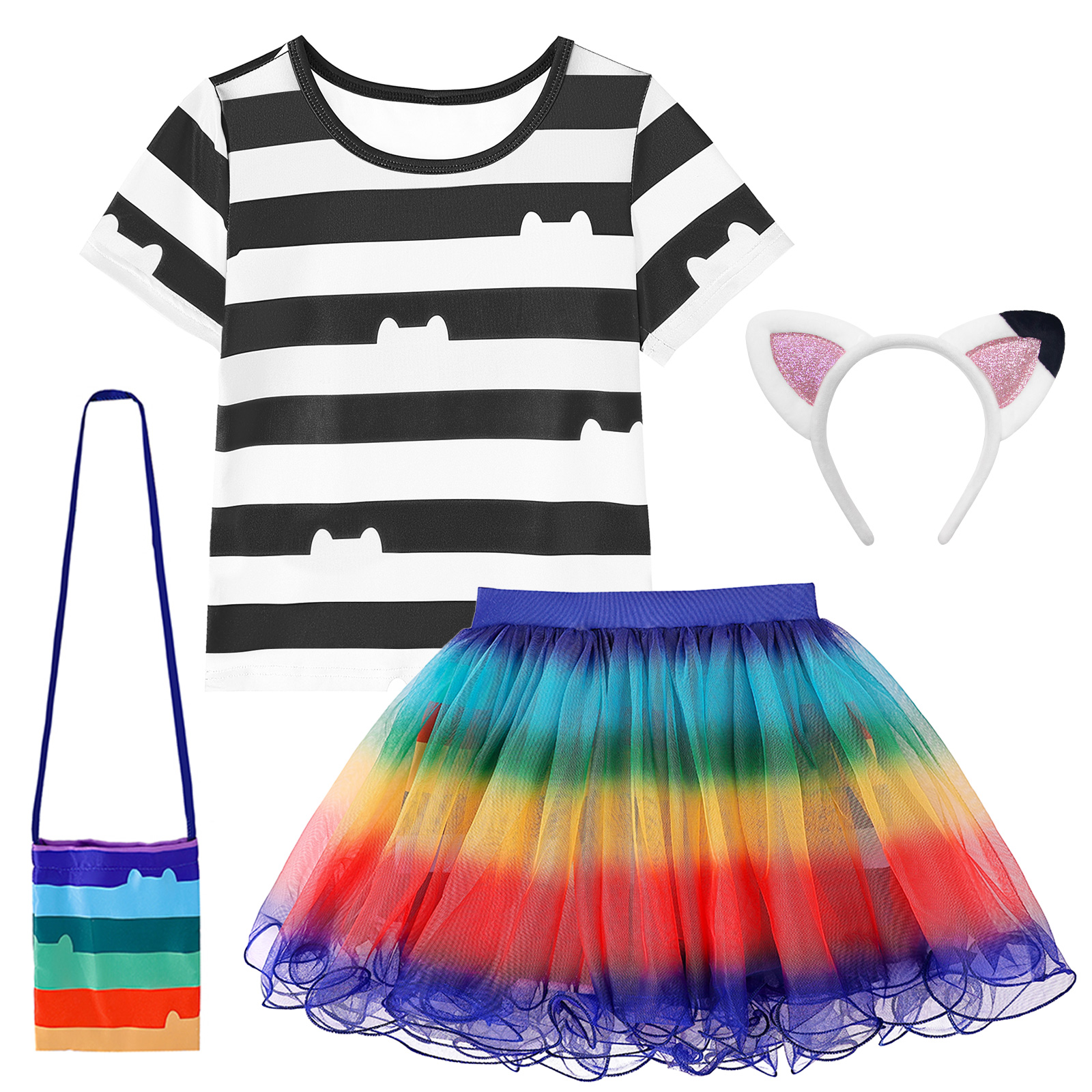 Girls Rainbow Striped T-Shirt  – Summer Dresses Yours Clothing recenzja i cena