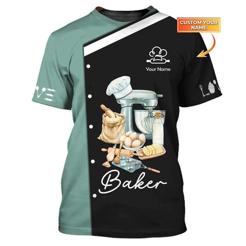 Custom Name Baker Graphic T Sh – Summer Clothing Name recenzja i cena