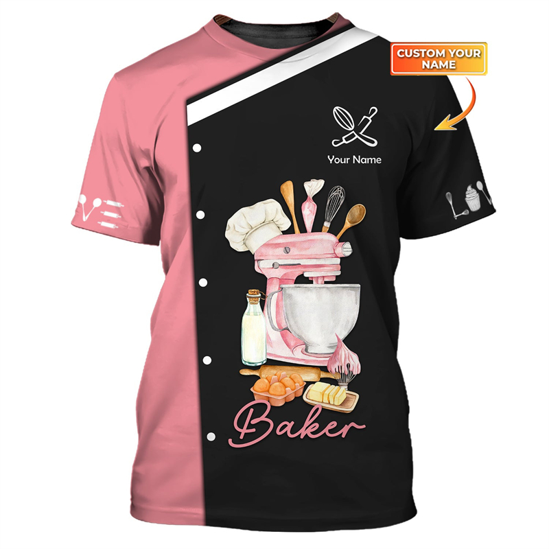 Custom Name Baker Graphic T Sh – Summer Clothing Name recenzja i cena
