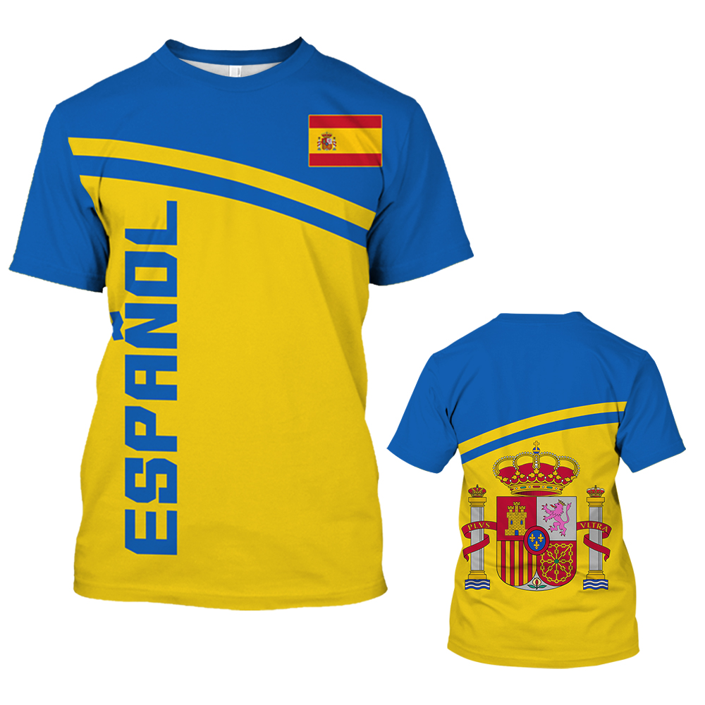 Vintage Spain T-shirt For Men  – Summer Clothing In Spanish recenzja i cena