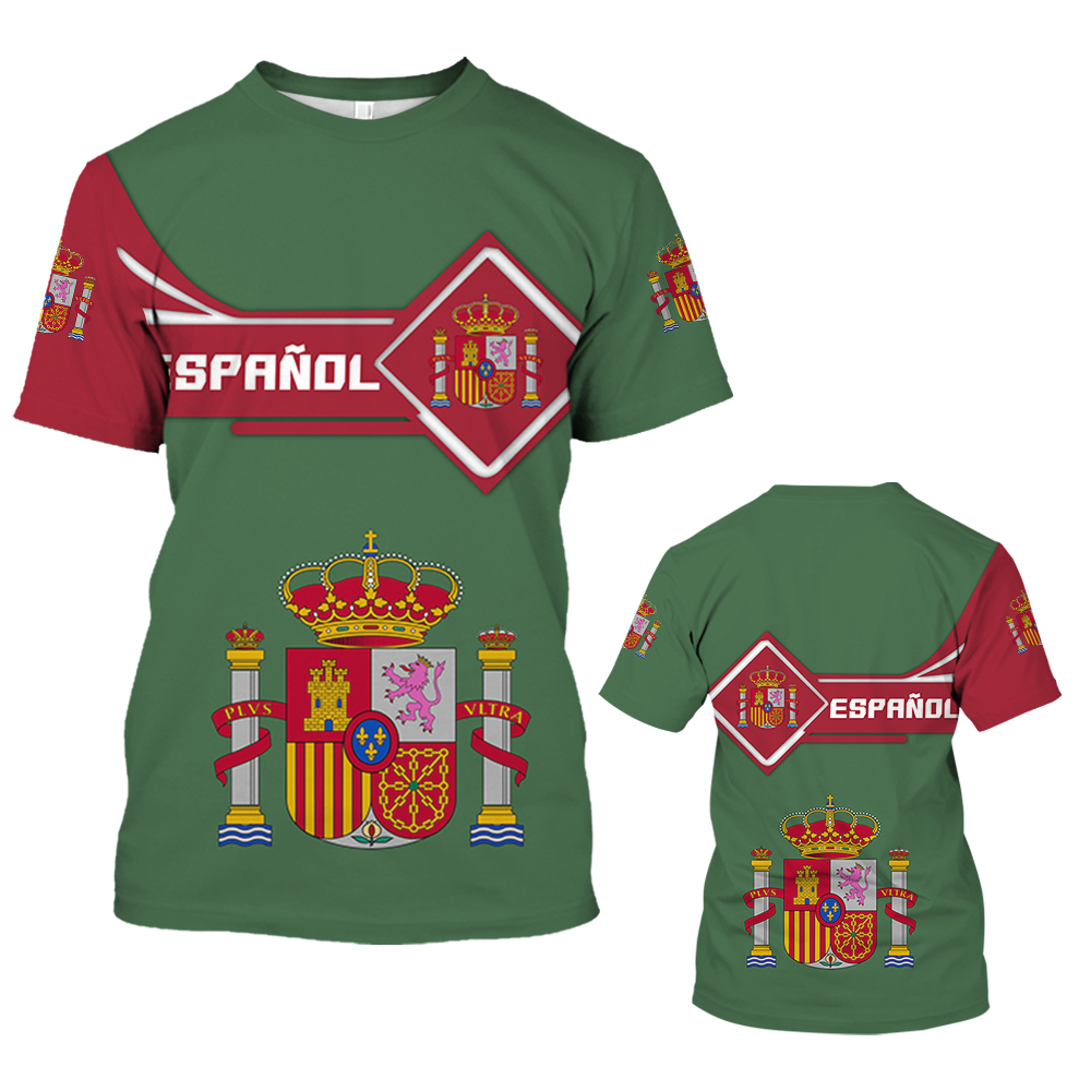 Vintage Spain T-shirt For Men  – Summer Clothing In Spanish recenzja i cena
