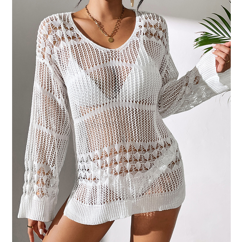 Solid Hollow Out Crew Neck Dre – Summer Dresses Yours Clothing recenzja i cena