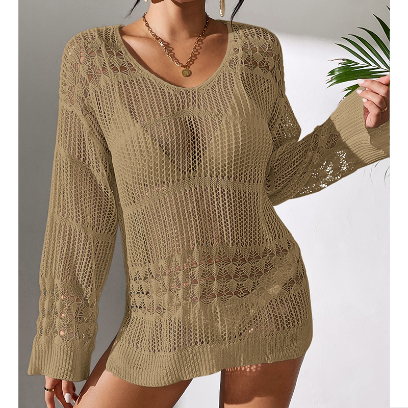 Solid Hollow Out Crew Neck Dre – Summer Dresses Yours Clothing recenzja i cena