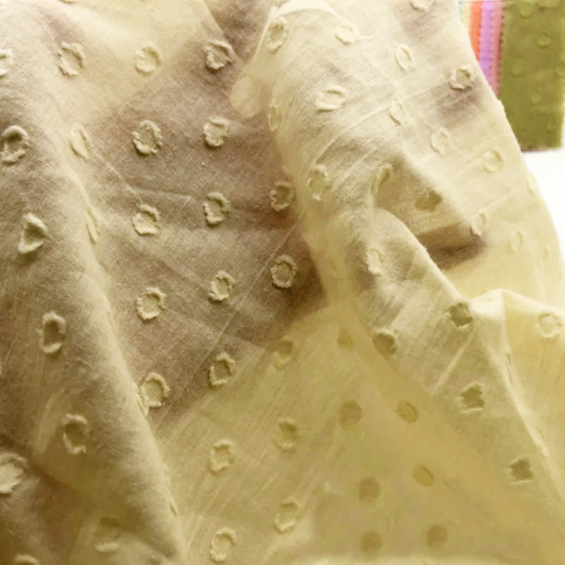 Solid Washed Cotton Polka Dot  – Summer Clothing Material recenzja i cena