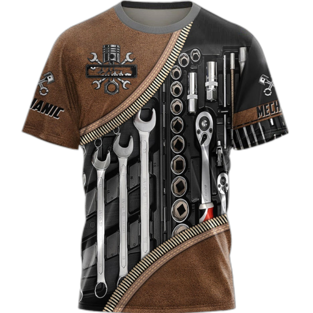 Vintage T-Shirt Mechanic 3D Pr – Summer Clothing Name recenzja i cena