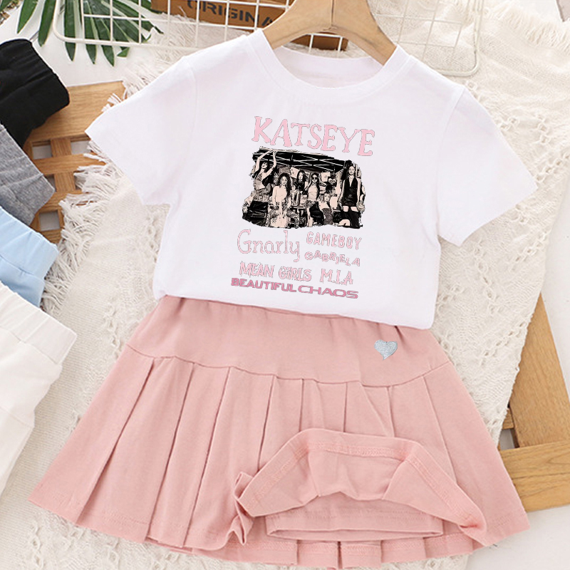 Kpop K-KATSEYE T-shirt+short S – Summer Clothing Gifts recenzja i cena