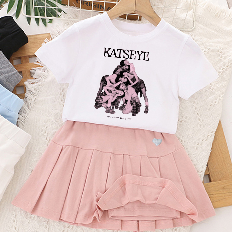 Kpop K-KATSEYE T-shirt+short S – Summer Clothing Gifts recenzja i cena