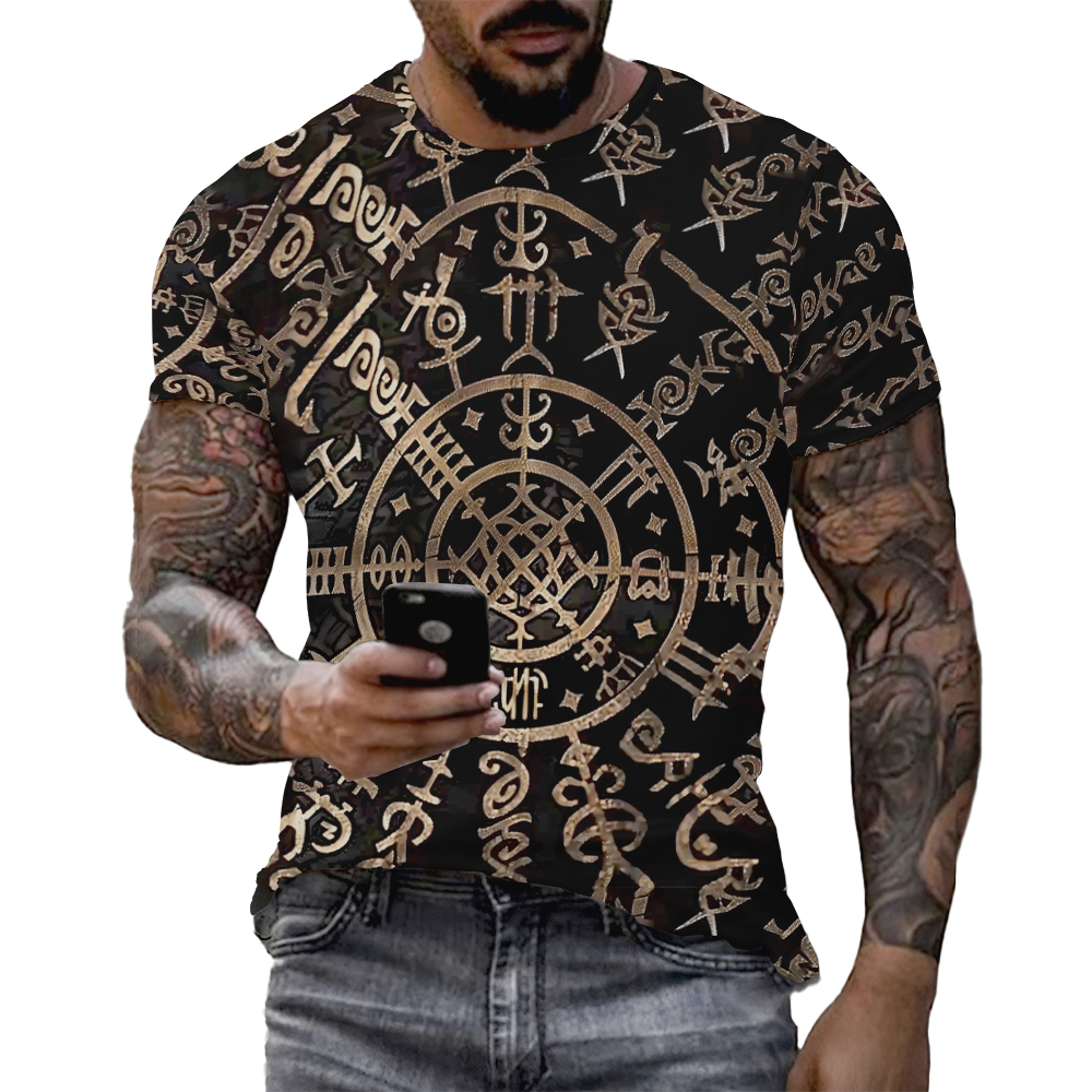 Viking Tattoo 3D Printed Men T – Summer Viking Clothing recenzja i cena