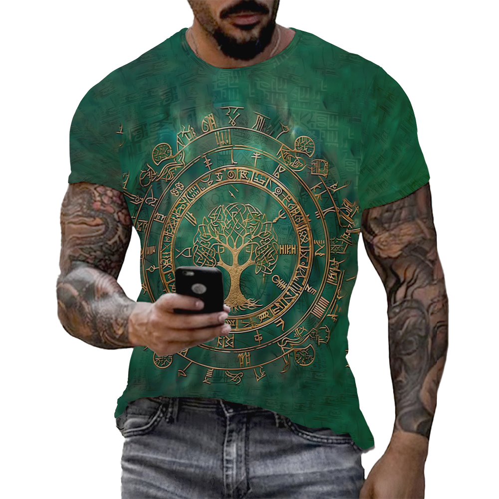 Viking Tattoo 3D Printed Men T – Summer Viking Clothing recenzja i cena