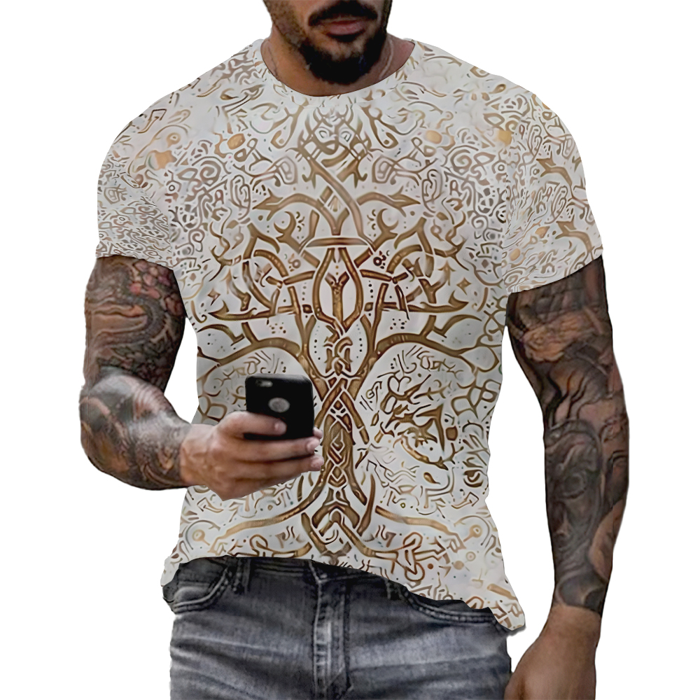 Viking Tattoo 3D Printed Men T – Summer Viking Clothing recenzja i cena