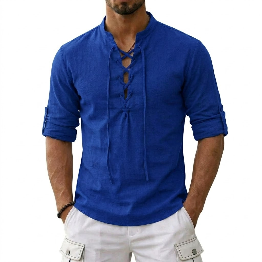 Men's Long Sleeved Linen T-Shi – Summer Viking Clothing recenzja i cena