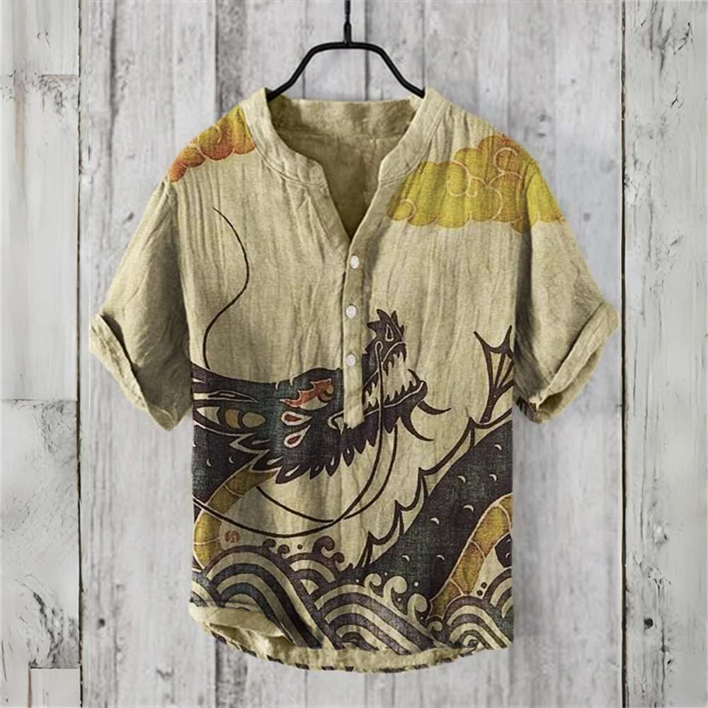 Men's short-sleeved POLO shirt – Summer Clothing Men Linen recenzja i cena