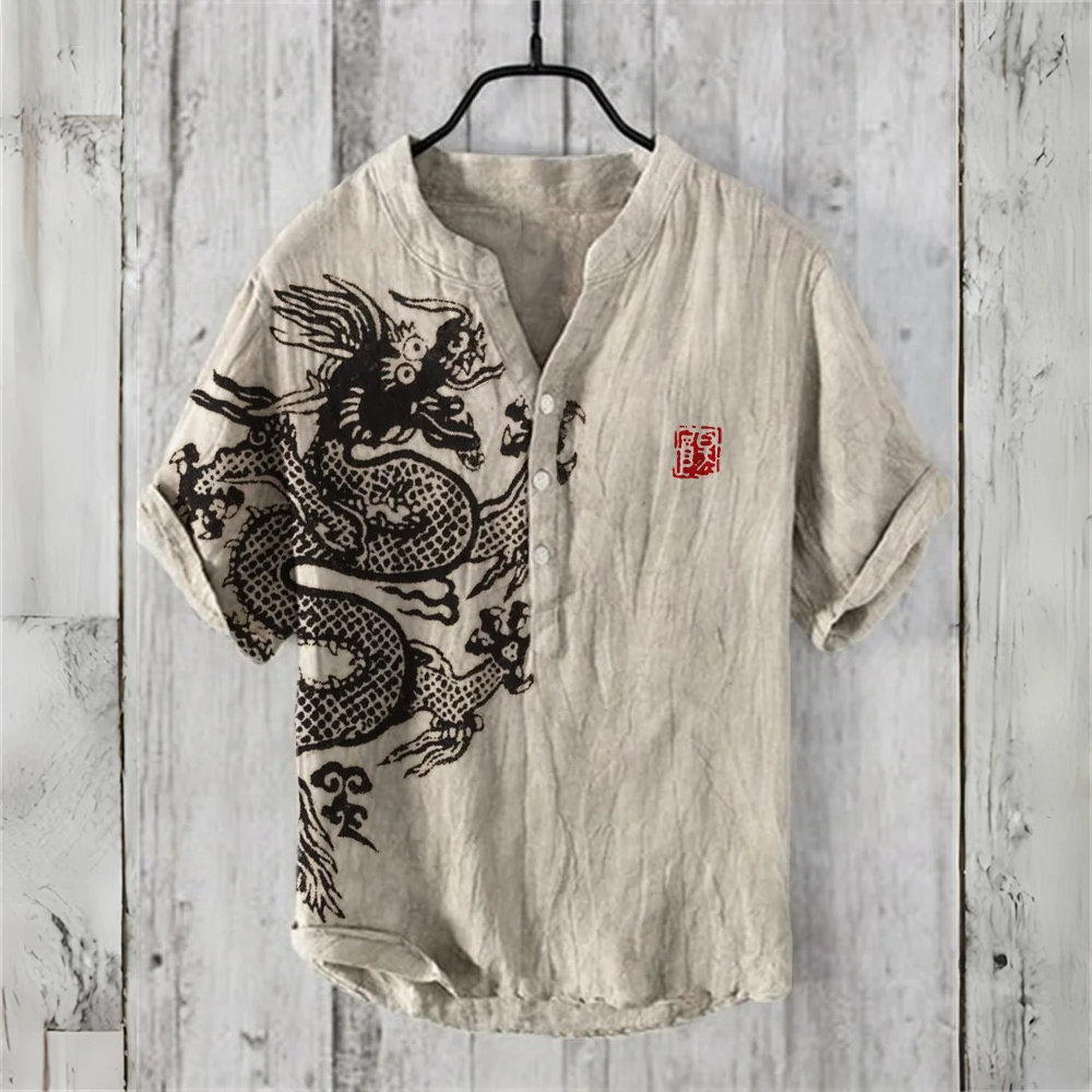 Men's short-sleeved POLO shirt – Summer Clothing Men Linen recenzja i cena