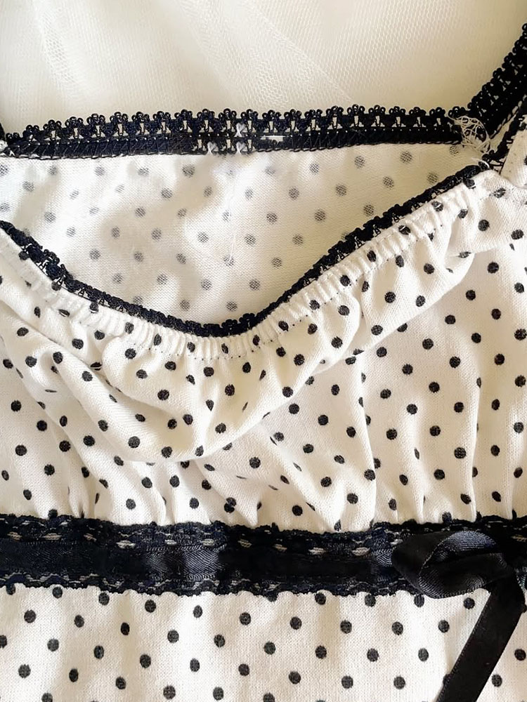 Unique Retro White Polka Dot S – Summer Clothing Material recenzja i cena