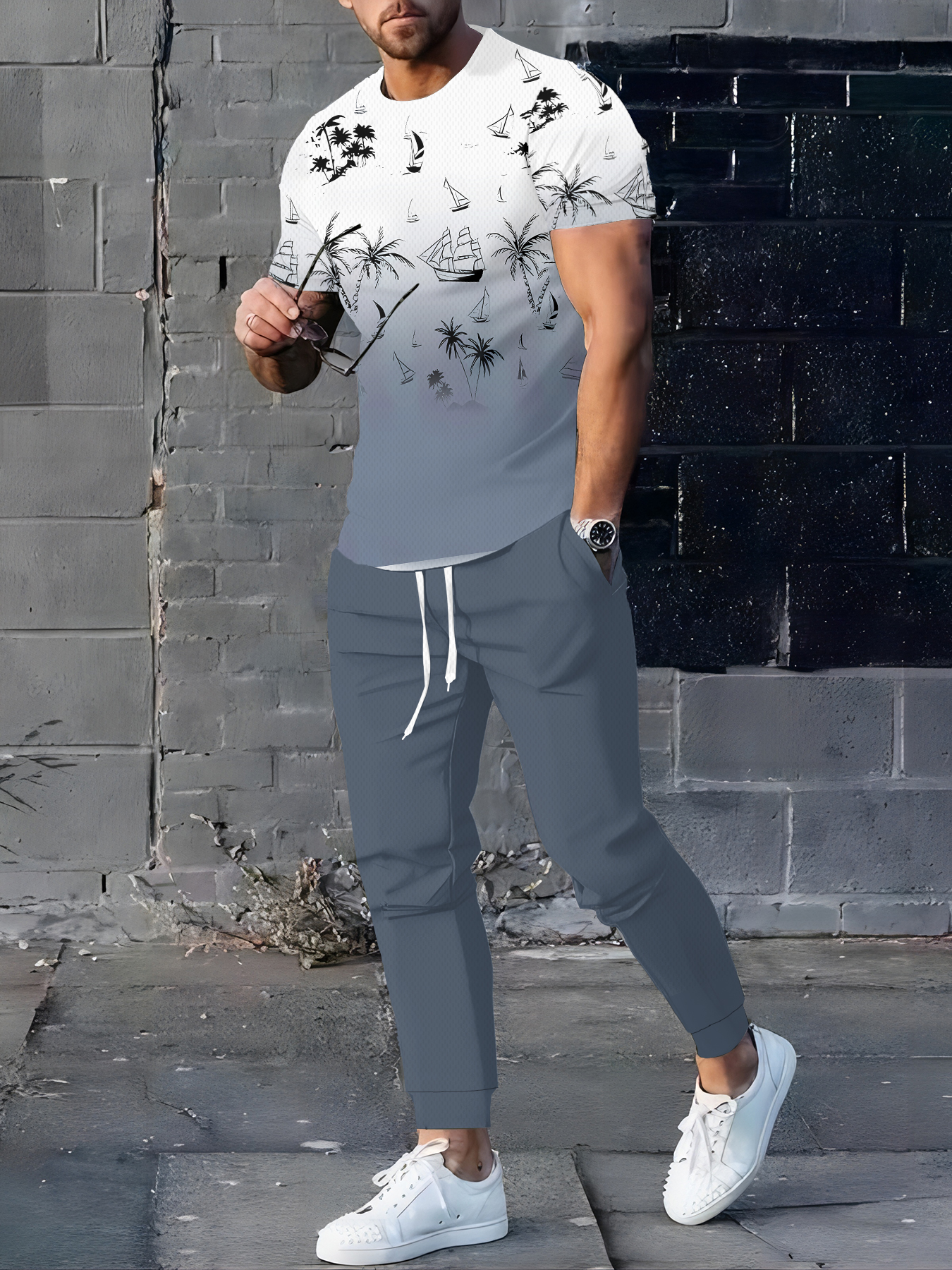 2026 Summer Men's Suit with 3D – Summer Clothing Beach recenzja i cena