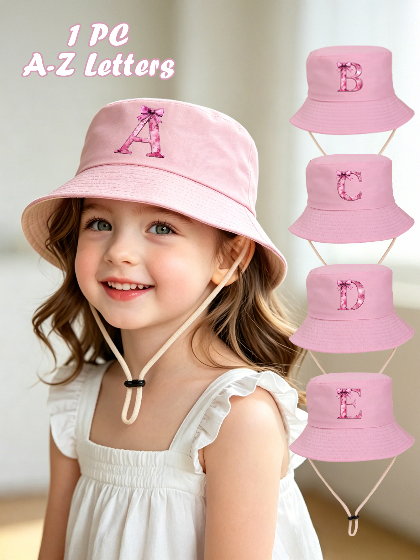 1pc pink baby girl bucket hat  – Summer Quotes recenzja i cena